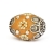Yellow Beads Studded with Metal Flowers & Metal Balls