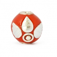 Red Round Beads Studded with Silver Plated Rings & Accessories