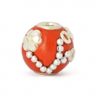 Red Round Beads Studded with Metal Chains, Rings & Accessories