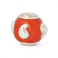 Red Round Kashmiri Beads Studded with Silver Plated Accessories