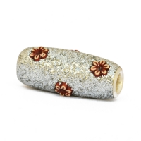 Silver Glitter Beads Studded with Flower Accessories