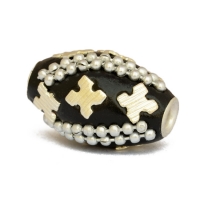 20 x 14 mm Black Beads Studded with Metal Chains & Accessories