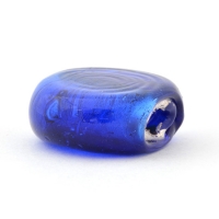 Tablet Shaped Transparent Blue Glass Beads with Silver Foil
