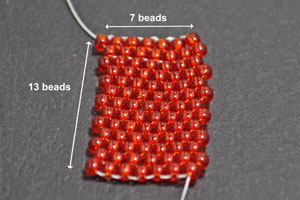 Step 10c: Make a 13 by 7 bead rectangle