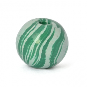 Green Round Lac Beads with Light-Green Stripes