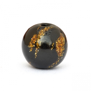 Black Round Beads having Golden Spots