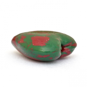 Green Heart Beads having Red Spots