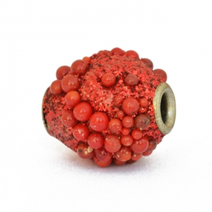 Red Glitter Beads Studded with Red Grains