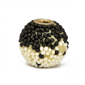 Black & White Grain Kashmiri Beads