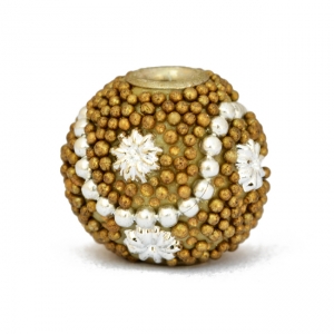 Golden Grain Beads Studded with Silver Color Accessories