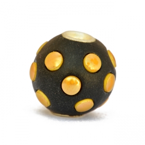 Black Kashmiri Beads Studded with Golden Accessories