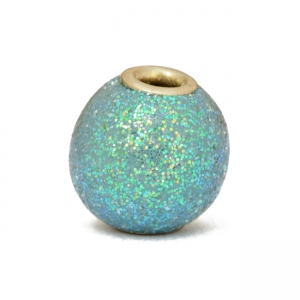 Aqua Glitter Kashmiri Beads