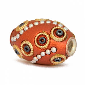 Shining Copper Beads Studded with Black Seed Beads & Accessories