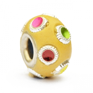 Yellow Euro Style Bead Studded with Colorful Accessories