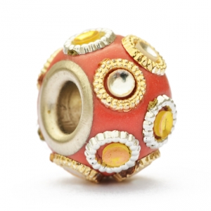 Red Euro Style Bead Studded with Rings & Accessories