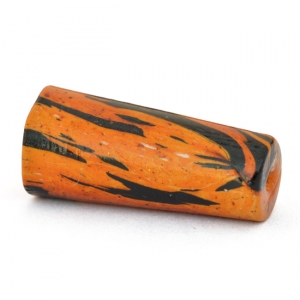 Orange Cylindrical Beads having Black Spots