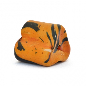 Orange Triangular Beads having Black Spots