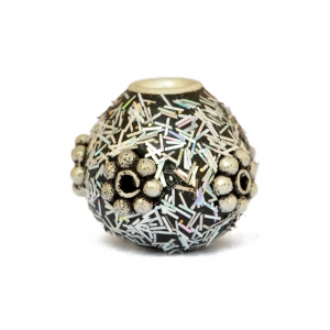 Silver Kashmiri Beads Studded with Silver Plated Flowers