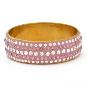 Handmade Purple Bangle Studded with White & Purple Rhinestones