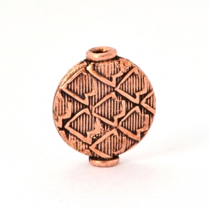 Flat-Round Oxidized Copper Beads in 14x12mm