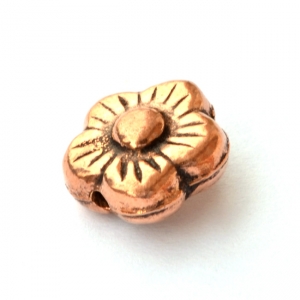 Flower Shaped Oxidized Copper Beads in 11x6mm