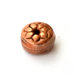 Flat-Round Oxidized Copper Beads in 8x5mm
