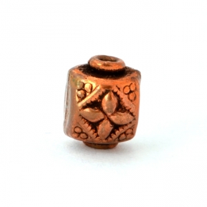 Square Flower Designed Oxidized Copper Beads in 8x7mm