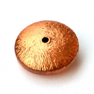 100gm Flat Round Oxidized Copper Beads in 14x6mm