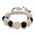 Shamballa Bracelet With White & Black Rhinestone Beads | MSBR-159