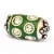 Green Cylindrical Beads Studded with Metal Rings & Rhinestones