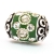 Green Beads Studded with Metal Rings & White Rhinestones