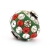 Green Beads Studded with Red & White Rhinestones