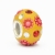 Yellow Euro Style Beads Studded with Rhinestones & Pink Flowers
