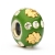 Green Euro Style Bead Studded with Rhinestones + Flowers