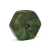 Green Flat Hexagon Lac Beads with Stripes