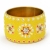 Handmade Yellow Bangle Studded with Metal Accessories & Rhinestones