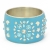Handmade Blue Bangle Studded with Metal Accessories
