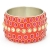 Handmade Red Bangle Studded with Cabochons & Rhinestones