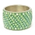 Handmade Green Bangle Studded with Green & White Rhinestones