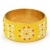 Handmade Yellow Bangle Studded with Red & White Rhinestones