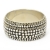 Handmade Black Bangle Studded with Metal Rings & White Rhinestones