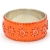 Handmade Orange Bangle Studded with Cabochons & Rhinestones