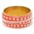 Handmade Red Bangle Studded with Metal Chains, Rings & Rhinestones