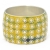 Yellow Kashmiri Bangle with Blue Spots Studded with Rhinestones & Metal Rings