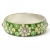 Handmade Green Bangle Studded with Metal Rings & Rhinestones (Front View)