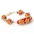 Handmade Bracelet having Red Beads with Metal Rings & Rhinestones