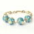 Handmade Bracelet having Blue Beads with Metal Rings & Rhinestones