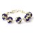Handmade Bracelet having Black Beads with White & Blue Rhinestones