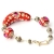 Handmade Bracelet having Red Beads with White + Pink Rhinestones