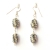 Handmade Earrings having Gray Beads with White & Gray Rhinestones